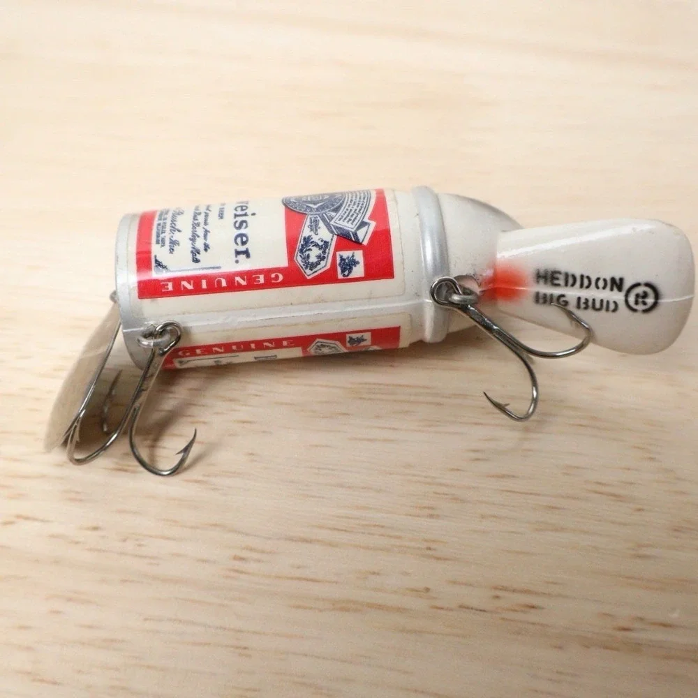 VTG HEDDON BIG BUD FISHING LURE CRANKBAIT Budweiser Beer Can Collectible
